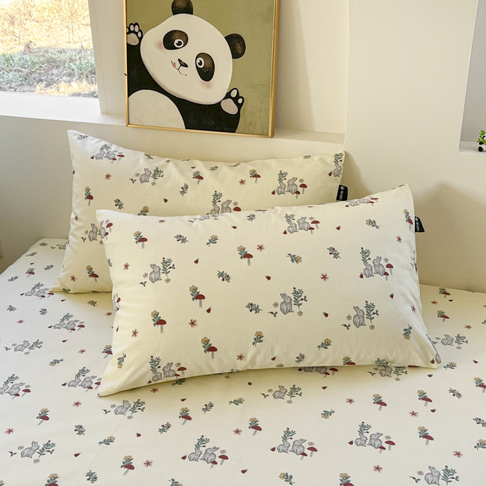 91家纺网 家纺一手货源 找家纺 鑫钰 2025新款纯棉老粗布单床单-卡通系列 花枝免