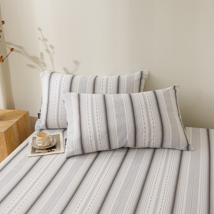 91家纺网 家纺一手货源 找家纺 鑫钰2025新款纯棉全棉老粗布床单--北欧风 莫奈（灰）