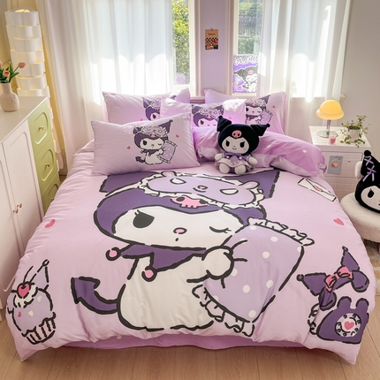 孩子王家纺2025新款三丽鸥系列全棉活性大版印花卡通学生宿舍四件套（第三批花型） 午睡库洛米