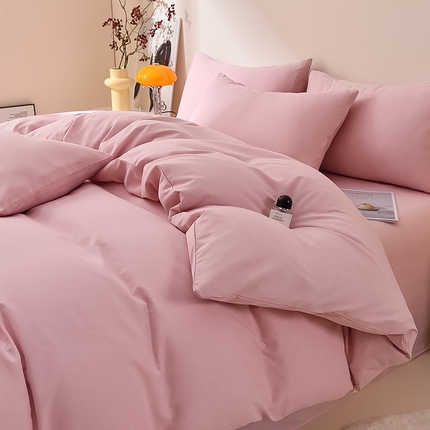 91家纺网 家纺一手货源 找家纺 （总）易展家居 2025新款加厚水洗棉四件套-纯色