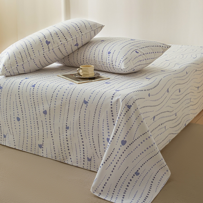 91家纺网 家纺一手货源 找家纺 鑫钰2025新款纯棉全棉老粗布床单--北欧风 流心岁月（灰）