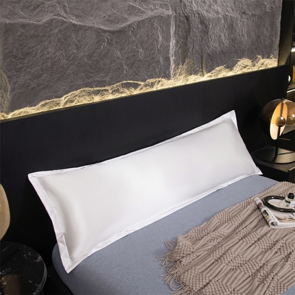 圣比熊2025新款防水冰丝纯色双人枕套情侣1.8m枕芯套内胆套 防水款-光洁白