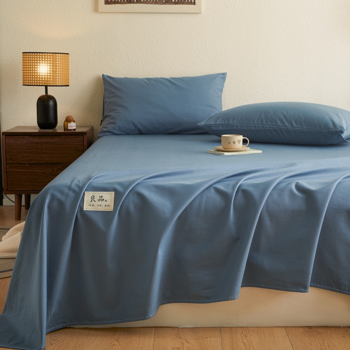 91家纺网 家纺一手货源 找家纺 （总）鑫钰2025新款纯棉全棉老粗布床单--LP纯色系列