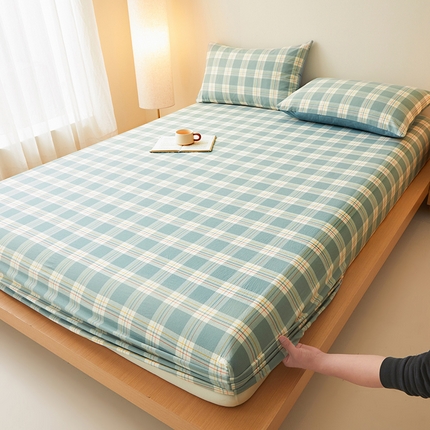 91家纺网 家纺一手货源 找家纺 （总）曼陀罗 2025新款无印风格子床笠