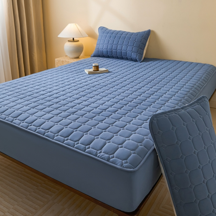 91家纺网 家纺一手货源 找家纺 （总）鑫钰2025新款防水加厚夹棉原棉床笠防滑隔脏床垫套保护罩