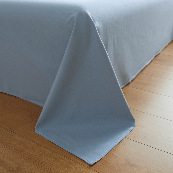 91家纺网 家纺一手货源 找家纺 鑫钰2025新款纯棉全棉老粗布床单--LP纯色系列 浅蓝