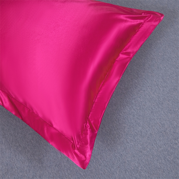 91家纺网 家纺一手货源 找家纺 梦舒羽2025新款防水冰丝纯色双人枕套情侣1.8m枕芯套内胆套 防水冰丝双人枕套-玫红色