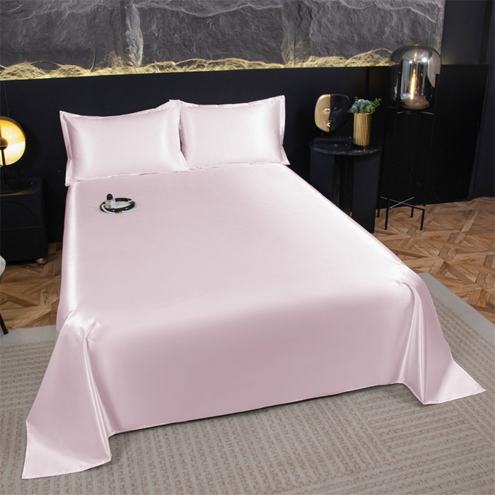 91家纺网 家纺一手货源 找家纺 梦舒羽 2025新款防水冰丝纯色床单凉爽柔顺宿舍双人床单 防水冰丝床单-淡雅玉