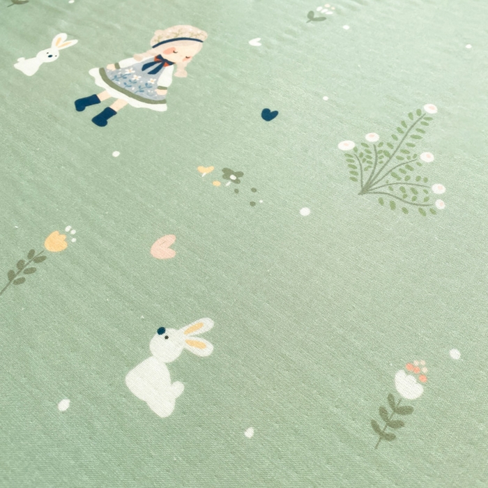 91家纺网 家纺一手货源 找家纺 鑫钰 2025新款全棉有氧双层纱床笠 乐初