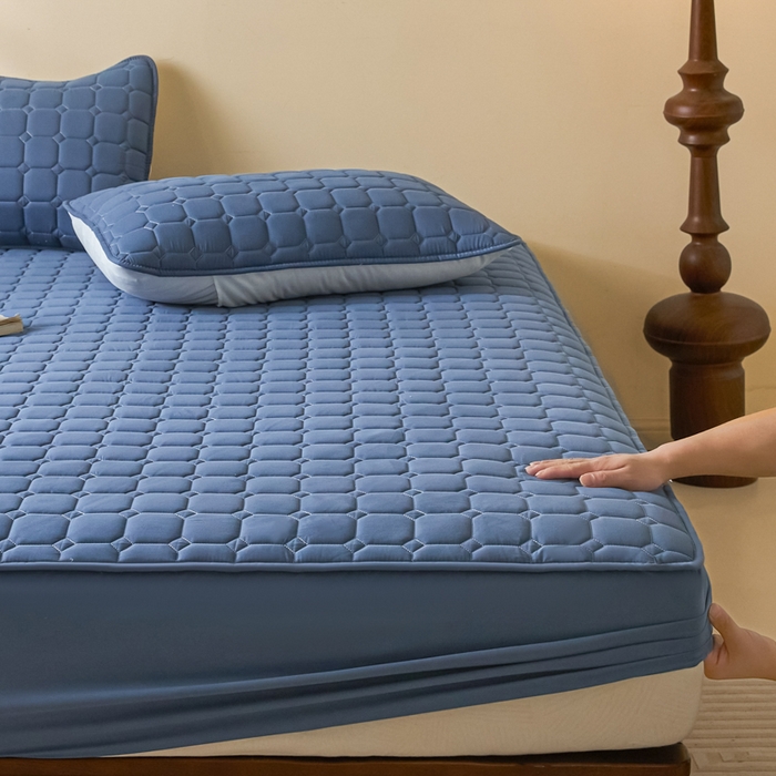 91家纺网 家纺一手货源 找家纺 （总）鑫钰2025新款防水加厚夹棉原棉床笠防滑隔脏床垫套保护罩