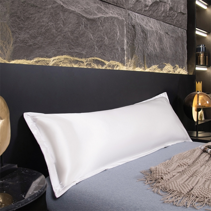 91家纺网 家纺一手货源 找家纺 梦舒羽2025新款防水冰丝纯色双人枕套情侣1.8m枕芯套内胆套 防水冰丝双人枕套-光洁白