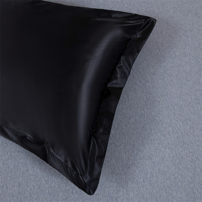 91家纺网 家纺一手货源 找家纺 梦舒羽2025新款防水冰丝纯色双人枕套情侣1.8m枕芯套内胆套 防水冰丝双人枕套-尊贵黑