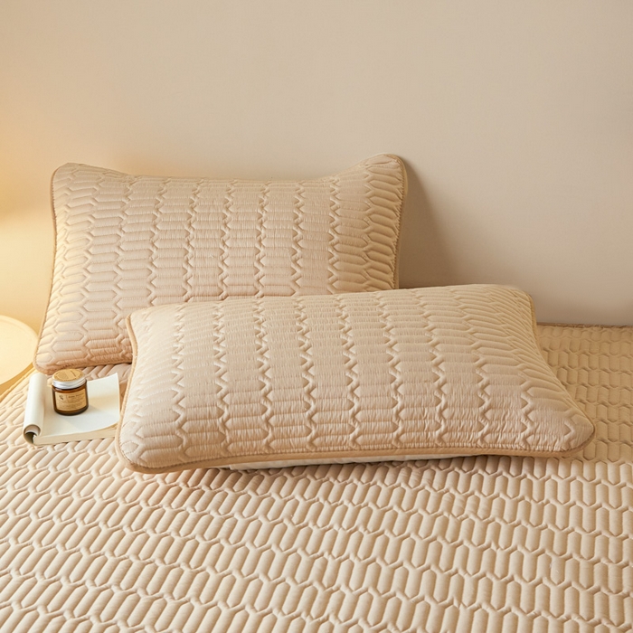 91家纺网 家纺一手货源 找家纺 鑫钰2025新款纯棉全棉六面全包床笠 经典款-全包床笠-卡其