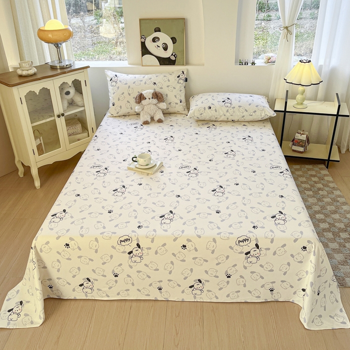 91家纺网 家纺一手货源 找家纺 鑫钰 2025新款纯棉老粗布单床单-卡通系列 哈尼