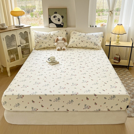 91家纺网 家纺一手货源 找家纺 （总）鑫钰 2025新款纯棉老粗布单床笠-卡通系列