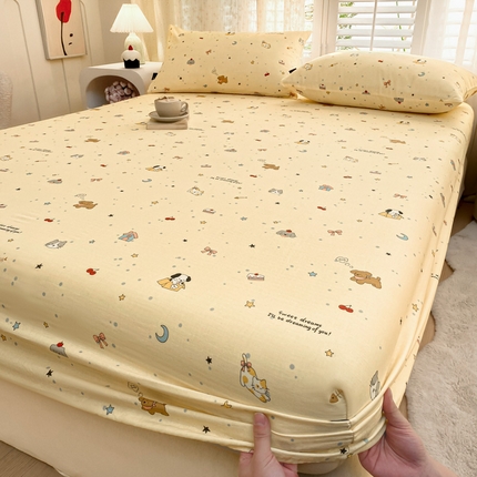 鑫钰 2025新款全棉有氧双层纱床笠 哈基咪