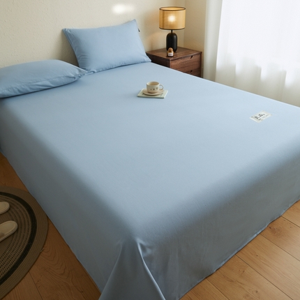 鑫钰2025新款纯棉全棉老粗布床单--LP纯色系列 浅蓝