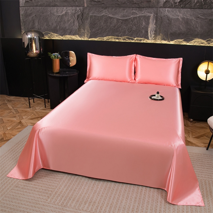 91家纺网 家纺一手货源 找家纺 梦舒羽 2025新款防水冰丝纯色床单凉爽柔顺宿舍双人床单 防水冰丝床单-玉色