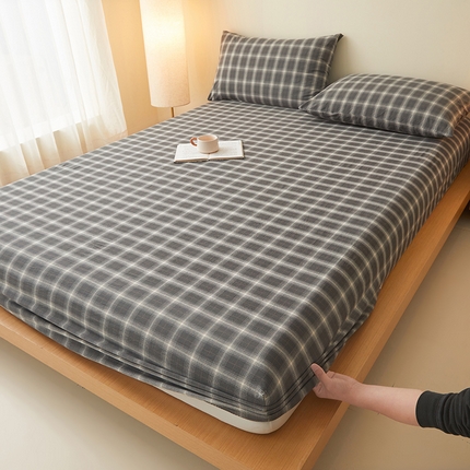 91家纺网 家纺一手货源 找家纺 （总）曼陀罗 2025新款无印风格子床笠