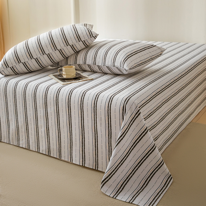 91家纺网 家纺一手货源 找家纺 鑫钰2025新款纯棉全棉老粗布床单--北欧风 胡里奥（灰）