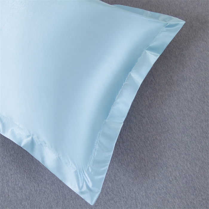 91家纺网 家纺一手货源 找家纺 梦舒羽2025新款防水冰丝纯色双人枕套情侣1.8m枕芯套内胆套 防水冰丝双人枕套-天空蓝