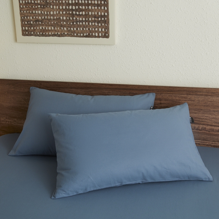 91家纺网 家纺一手货源 找家纺 鑫钰2025新款纯棉全棉老粗布床笠--LP纯色系列 宝蓝