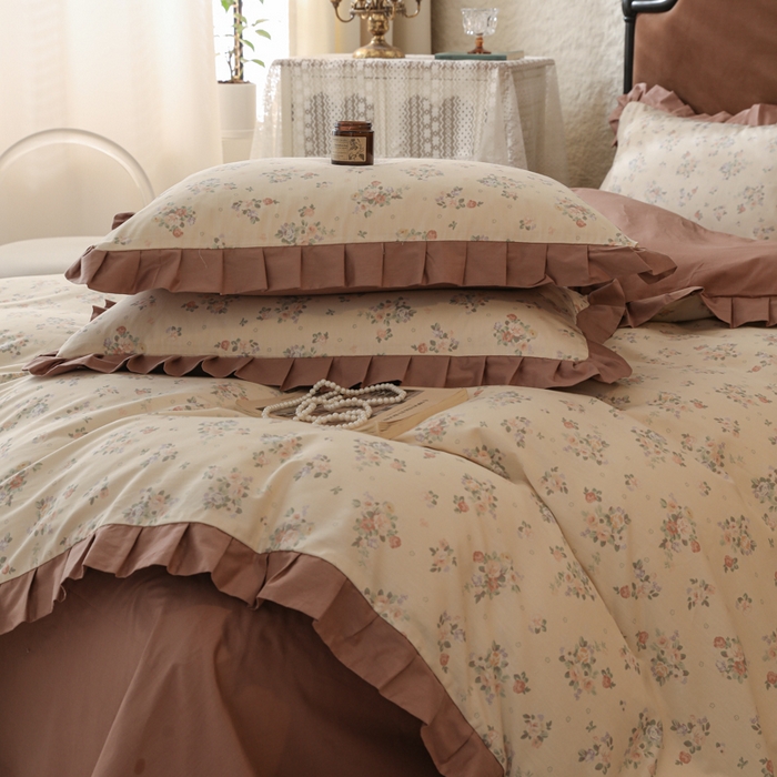 91家纺网 家纺一手货源 找家纺 （总）简宜2025新款荷叶双层纯棉边四件套