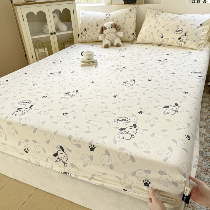 91家纺网 家纺一手货源 找家纺 鑫钰 2025新款纯棉老粗布单床笠-卡通系列 哈尼