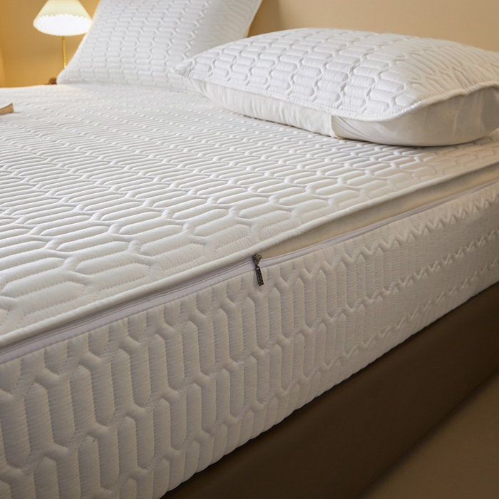 91家纺网 家纺一手货源 找家纺 鑫钰2025新款纯棉全棉六面全包床笠 经典款-全包床笠-白色