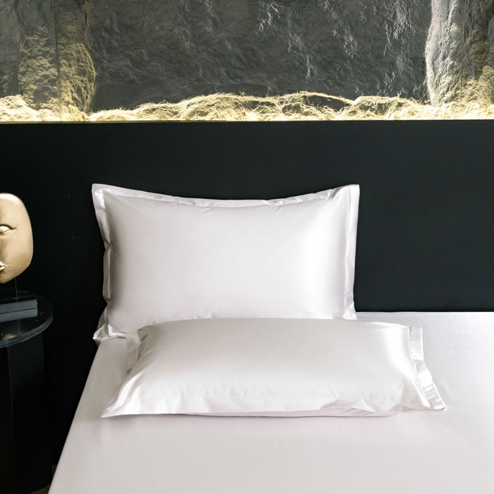 91家纺网 家纺一手货源 找家纺 梦舒羽2025新款防水冰丝纯色床笠凉爽柔顺床垫保护罩 防水冰丝床笠-光洁白