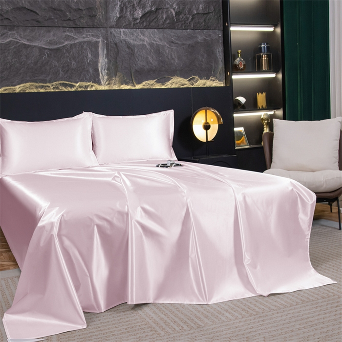 91家纺网 家纺一手货源 找家纺 梦舒羽 2025新款防水冰丝纯色床单凉爽柔顺宿舍双人床单 防水冰丝床单-淡雅玉