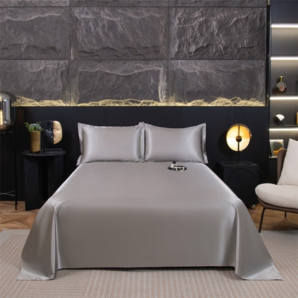 91家纺网 家纺一手货源 找家纺 （总）梦舒羽 2025新款防水冰丝纯色床单凉爽柔顺宿舍双人床单