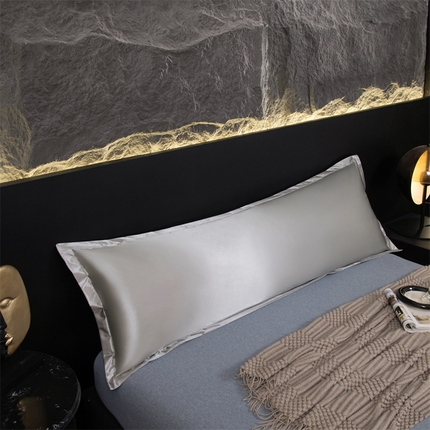 圣比熊2025新款防水冰丝纯色双人枕套情侣1.8m枕芯套内胆套 防水款-典雅灰