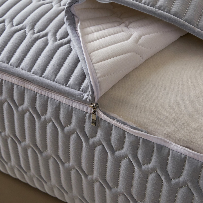 91家纺网 家纺一手货源 找家纺 鑫钰2025新款纯棉全棉六面全包床笠 经典款-全包床笠-灰色