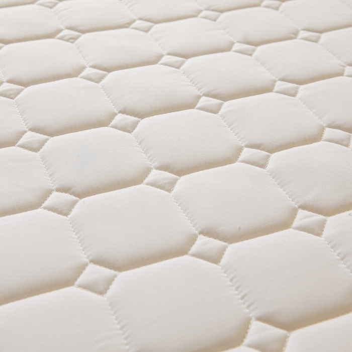 91家纺网 家纺一手货源 找家纺 鑫钰2025新款防水加厚夹棉原棉床笠防滑隔脏床垫套保护罩 简格-月光白