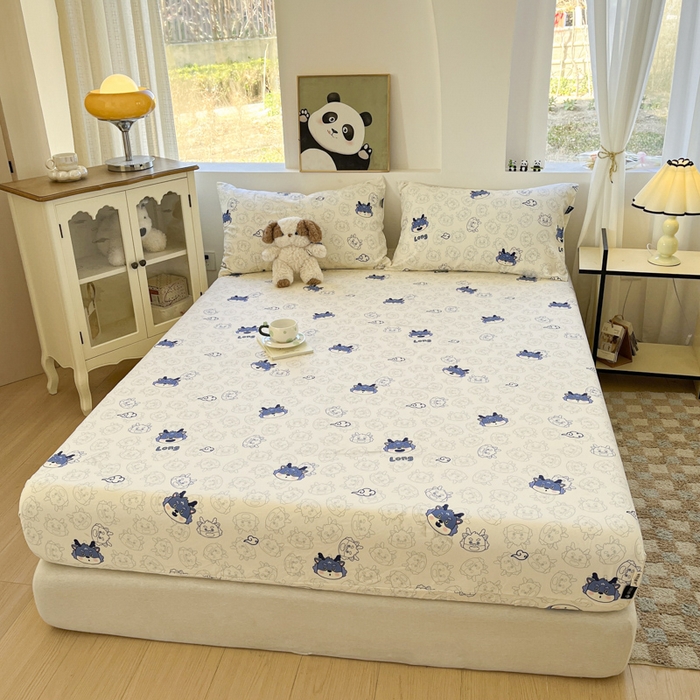 91家纺网 家纺一手货源 找家纺 （总）鑫钰 2025新款纯棉老粗布单床笠-卡通系列