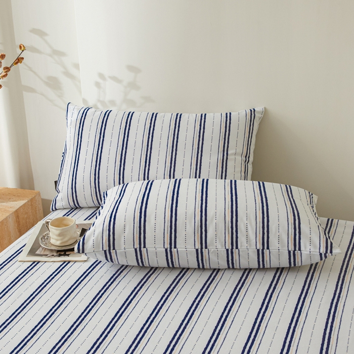 91家纺网 家纺一手货源 找家纺 鑫钰2025新款纯棉全棉老粗布床笠--北欧风 胡里奥（兰）