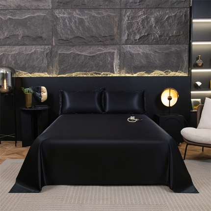 91家纺网 家纺一手货源 找家纺 （总）梦舒羽 2025新款防水冰丝纯色床单凉爽柔顺宿舍双人床单