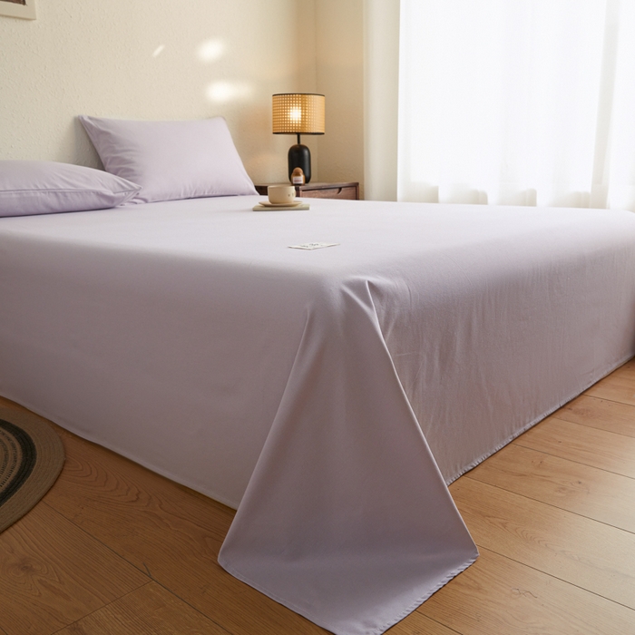 91家纺网 家纺一手货源 找家纺 鑫钰2025新款纯棉全棉老粗布床单--LP纯色系列 黛紫