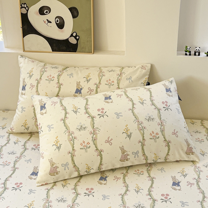 91家纺网 家纺一手货源 找家纺 鑫钰 2025新款纯棉老粗布单床单-卡通系列 蔓藤免