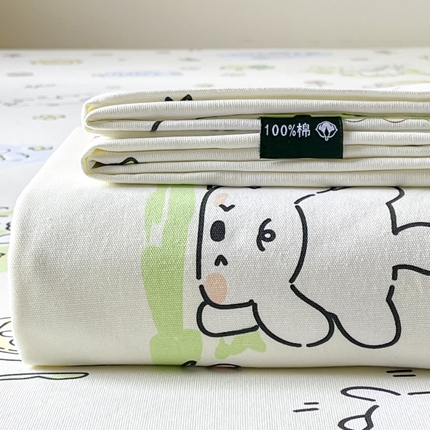 91家纺网 家纺一手货源 找家纺 鑫钰 2025新款纯棉老粗布单床单-卡通系列 米多