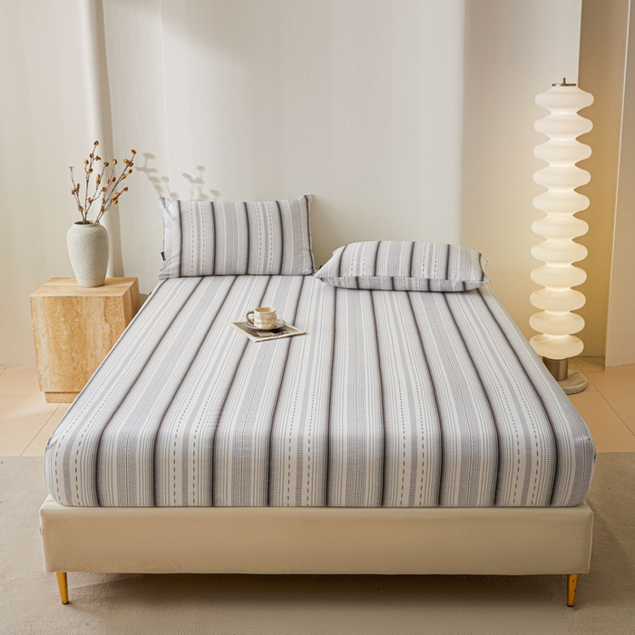 91家纺网 家纺一手货源 找家纺 （总）鑫钰2025新款纯棉全棉老粗布床笠--北欧风