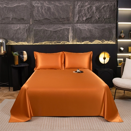 91家纺网 家纺一手货源 找家纺 圣比熊2025新款防水冰丝纯色床单凉爽柔顺宿舍双人床单 防水款-咖啡