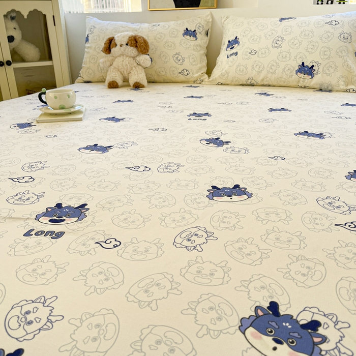 91家纺网 家纺一手货源 找家纺 （总）鑫钰 2025新款纯棉老粗布单床笠-卡通系列