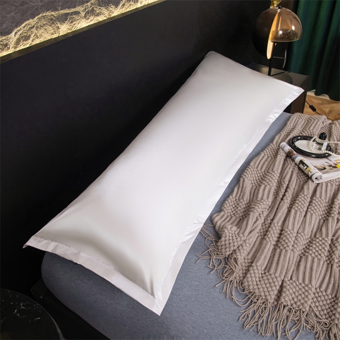 91家纺网 家纺一手货源 找家纺 梦舒羽2025新款防水冰丝纯色双人枕套情侣1.8m枕芯套内胆套 防水冰丝双人枕套-光洁白