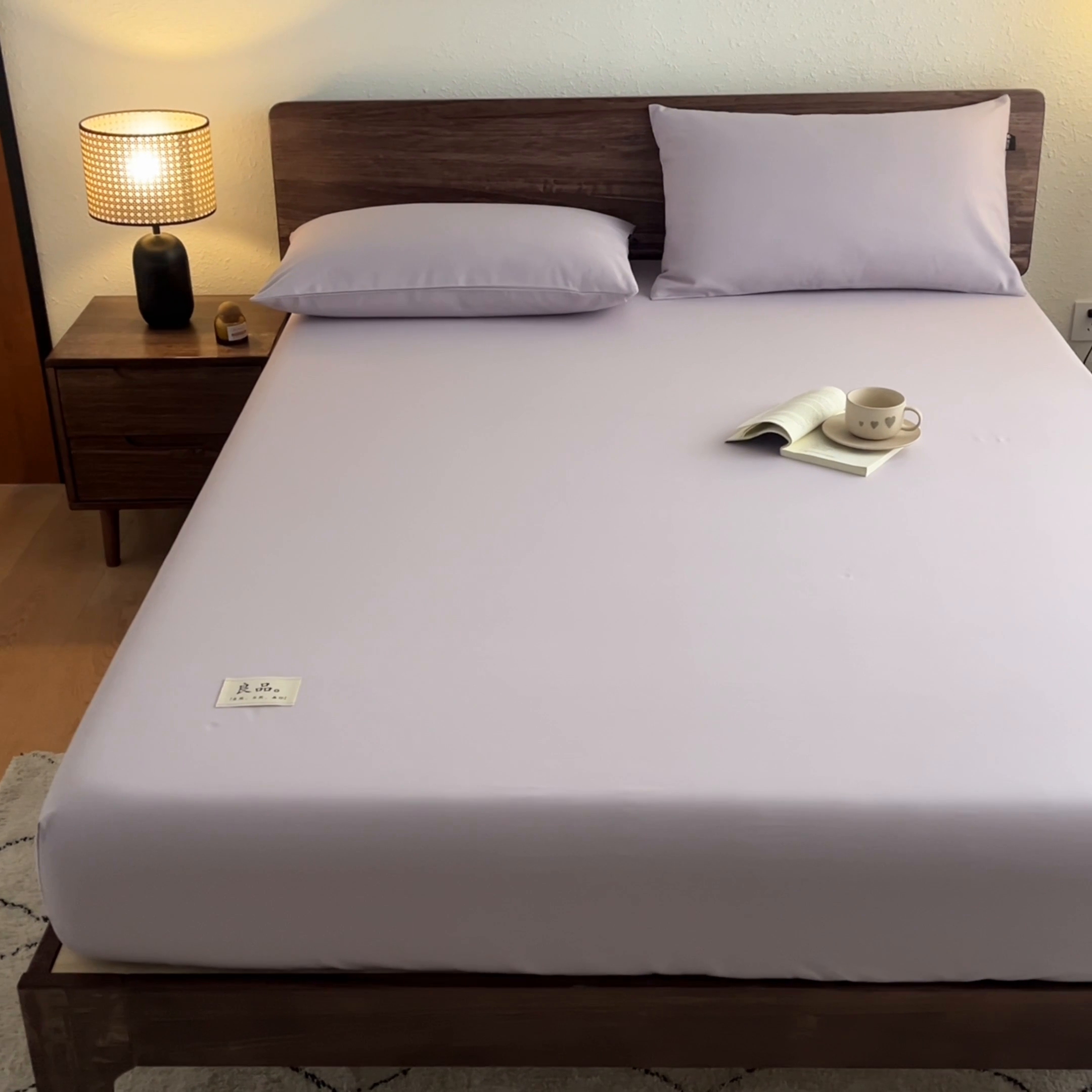 91家纺网 家纺一手货源 找家纺 鑫钰2025新款纯棉全棉老粗布床笠--LP纯色系列 黛紫