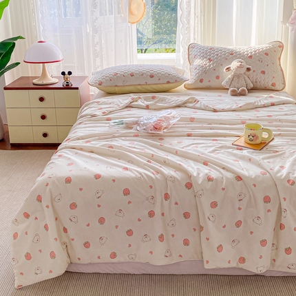 91家纺网 家纺一手货源 找家纺 （总）邵依家纺 2025新款A类凉感丝夏凉被空调被印花夏被