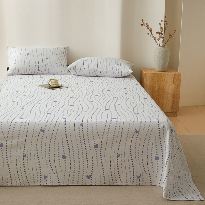 91家纺网 家纺一手货源 找家纺 鑫钰2025新款纯棉全棉老粗布床单--北欧风 流心岁月（灰）