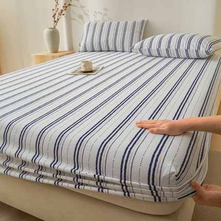 鑫钰2025新款纯棉全棉老粗布床笠--北欧风 胡里奥（兰）