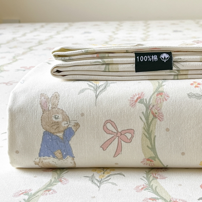 91家纺网 家纺一手货源 找家纺 鑫钰 2025新款纯棉老粗布单床单-卡通系列 蔓藤免